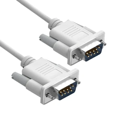 Image of YIOVVOM DB9 RS232 Serial Extension Cable Male to 9 pin Cord Straight Through Connector Grey 5FT