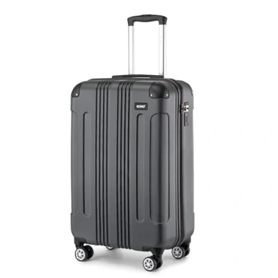 Image of Kono Carry on Cabin Suitcase 55x35x20cm Lightweight Hard Shell ABS Hand Luggage with 4 Spinner Wheels (Grey)