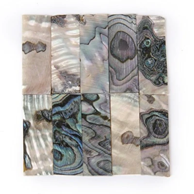 Image of Pack of 10 Blank Insert Material Green Abalone Shell Size 36 X 12 1.0 mm