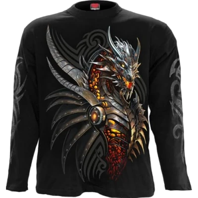 Image of Spiral Razor Back Longsleeve T Shirt Black XXL