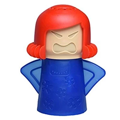 Image of Microwave Cleaner Angry Mama Oven Steam Odor Absorber Easily Cleans The Crud in Minutes,Blue