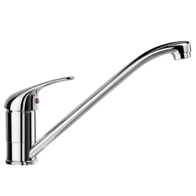 Image of BLANCO DARAS Low Pressure Kitchen Tap Compact Entry Level Model in Classic Design with High, Long Spout Chrome 519723