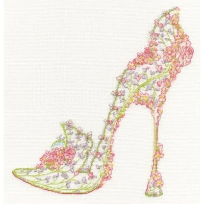 Image of Bothy Threads Counted Cross Stitch Kit Wedding Slipper