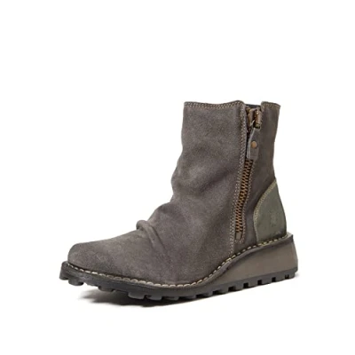 Image of MON944FLY Rug Oiled Suede Women&#039;s Ankle Boots