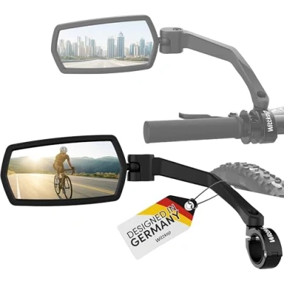 Image of Wittkop Bicycle Mirror, Large HD Field of View, 360 Rotatable, Shatterproof, Convex, Right Handlebar Mount
