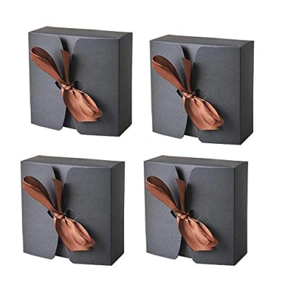 Image of KanDery 30PCS Paper Candy Boxes, Sweet Wedding Favour Cookies Gift Bakery Cardboard Packaging Boxes for Party Christmas Birthday Holiday, Black