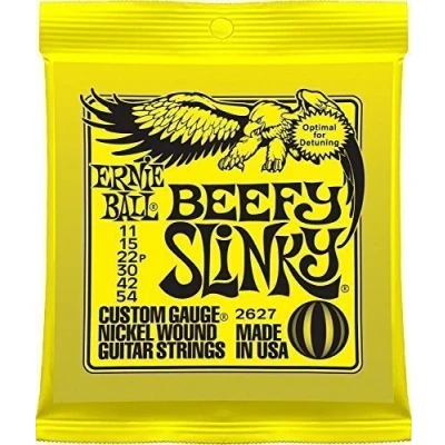 Image of Ernie Ball Beefy Slinky Electric Guitar Strings includes 6 free plectrums