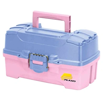 Image of PLANO Two Tray Tackle Box,Fishing Organizer, Portable Storage Tool box, Small parts, Removable Trays, Fishing, Beading, School or Office Supplies Crafting Materials