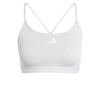 Image of adidas Women&#039;s AeroReact Training 3Stripes Bra, Wonder Alumina, L