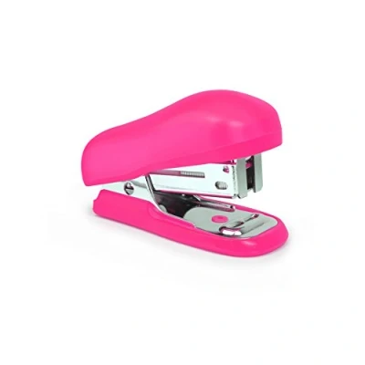Image of Rapesco 1412 Bug Mini Stapler, 12 Sheet Capacity, and 1000 x 26/6 mm Staples, Hot Pink