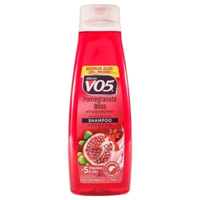 Image of Alberto VO5 Pomegranate Bliss Moisturizing Shampoo Hydrating with Grape Seed Extract Scent Five Oils and Vitamins 443 ml