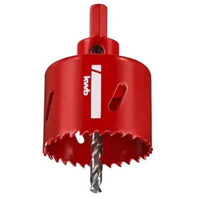 Image of kwb HSS bi metal hole saw Ø 56 mm with progressive vario toothing, high precision, hexagonal shank, 38 cutting depth and centre bit