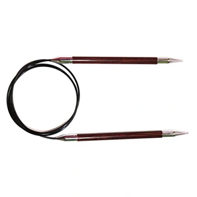 Image of KnitPro Royale: Knitting Pins: Circular: Fixed: 60cm x 7.00mm, Birchwood, brass, Multi Colour, 7mm