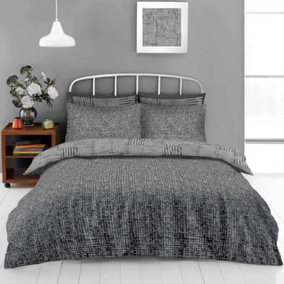 Image of GC GAVENO CAVAILIA Geometric King Size Duvet Cover Sets, Polycotton Reversible Bedding Stripes Printed Quilt Bedset With Matching Pillowcases, Multi