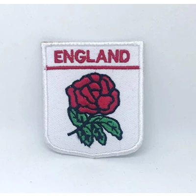 Image of England English St George&#039;s Cross Flag Flower Iron on Embroidered Patch