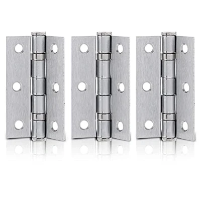 Image of XFORT 3 Inch (75mm) Satin Chrome Ball Bearing Hinges, Steel Door Hinge for Wooden Doors (1.5 Pairs)