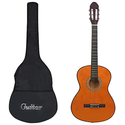 Image of vidaXL 4/4 Full Size Classical Guitar for Beginners with Bag Light Wood Basswood Material 39&quot;