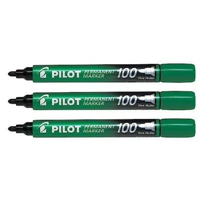 Image of PILOT SCA Permanent Marker Pens 100 Fine / Medium Greenaa