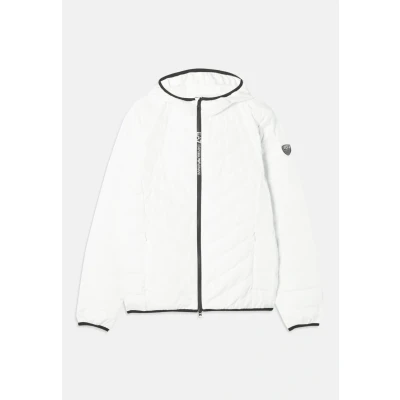 Image of Emporio Armani EA7 Packable Premium Shield Men&#039;s Down Jacket with Hood 8NPB14, White, XL