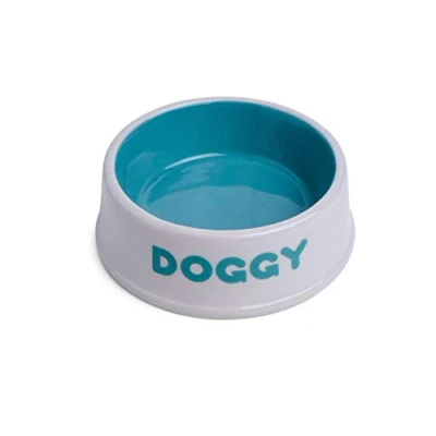 Image of Petface Doggy Ceramic Bowl, 13 cm, Cream/Aqua