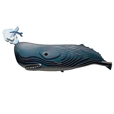 Image of EUGY EH 092 650092 Whale, 3D Puzzle for Children and Adults to Assemble, DIY Animal Figure, Craft Set from 6 Years, Gray