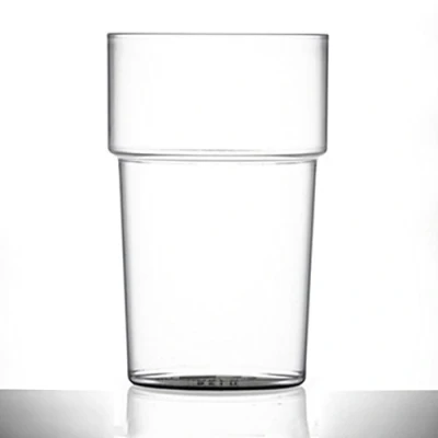 Image of Pack X 100 ECON Rigid Reusable Stackable POLYSTYRENE Plastic Pint Glasses CE Marked to Rim