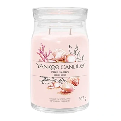 Image of Yankee Candle Signature Scented Pink Sands Large Jar with Double Wicks Soy Wax Blend Long Burning