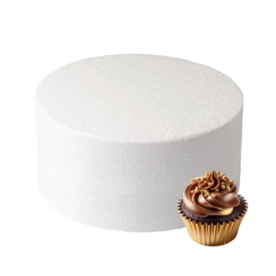 Image of Culpitt 10&quot; x 5&quot; Round Cake Dummy, Straight Edge Form, Practice Decorating or Use for Creating Long Lasting Displays, Smooth Polystyrene