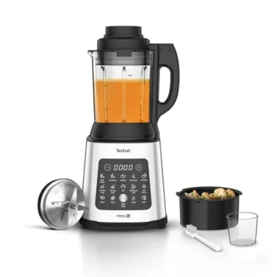 Image of Tefal Blender &amp; Soup Maker Perfectmix Cook, 2L, 10 Auto Programs, Smoothie Maker, Removable Blades, Cleaning Program Brush, Glass Jug, Tamper, Hot Cold Kitchen Blender, Cooking, BL83SD65