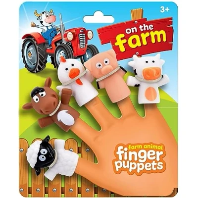 Image of KandyToys Farm Animals Finger Puppets Kids Animal Toys