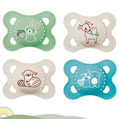 Image of MAM SILICONE dummy 0 6 months, pack of 4 incl. 2 travel boxes