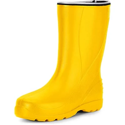 Image of Ladeheid Women&#039;s EVA Light Wellington Boots Rainy Wellies Rain LADW005 (Yellow 1032, 5 UK)