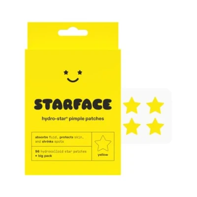 Image of Starface World Hydro Stars Big Pack, Hydrocolloid Pimple Patches, Absorb Fluid and Reduce Redness, Cute Star Shape, Cruelty Free Skincare (96 Count)