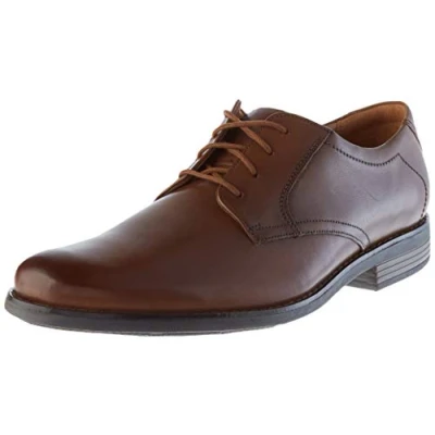 Image of Clarks Men&#039;s Becken Lace Brogues, Brown Dark Tan Leather, 7 UK