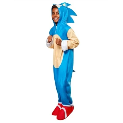 Image of Rubie&#039;s 641276L Sonic The Hedgehog Jumpsuit Kids Costume, Boys, Girls, Multicolour, 9 12 Years