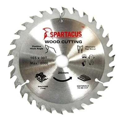 Image of Spartacus 165mm Diameter x 30 Teeth 20 Bore Wood Cutting Circular Saw Blade Fits Makita DSS610 DSS611 DHS680
