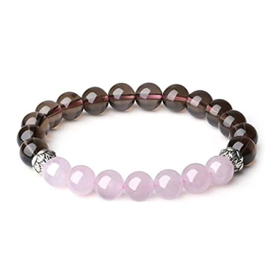 Image of COAI Women&#039;s Beaded Bracelet Crystal for Women, Smoky Quartz Rose