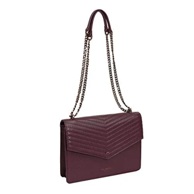 Image of Ted Baker Kalila Leather envelope cross body shoulder bag in Deep Purple