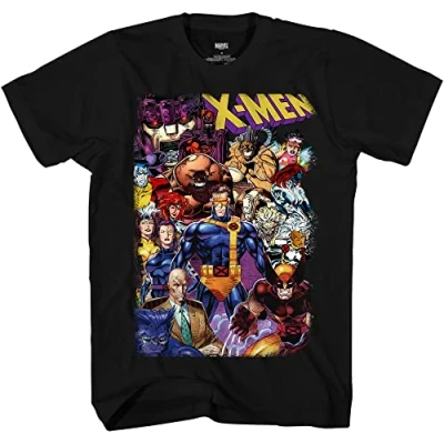 Image of Marvel X Men 90&#039;s Heroes &amp; Villains All in Officially Licensed Adult T Shirt