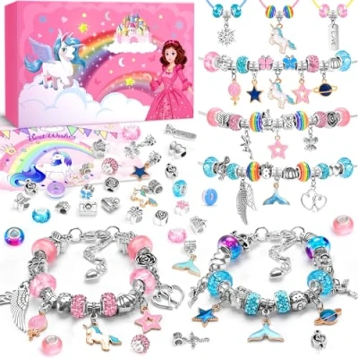 Image of INOMO Unicorn Gifts for Girls, Jewellery Bracelet Making Kit, Teenage Girls Easter Crafts Kids, Arts and Kids Toys Age 8 12, Birthday Gifts, Christmas