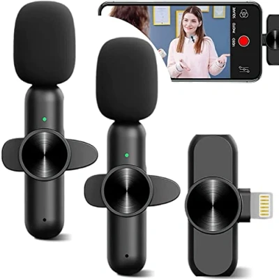 Image of Wireless Lavalier Microphone for i Phone Pad, Professional Lapel Mic Video Recording, Clip On YouTube/Interview/Vlog/Facebook Live Plug &amp; Play