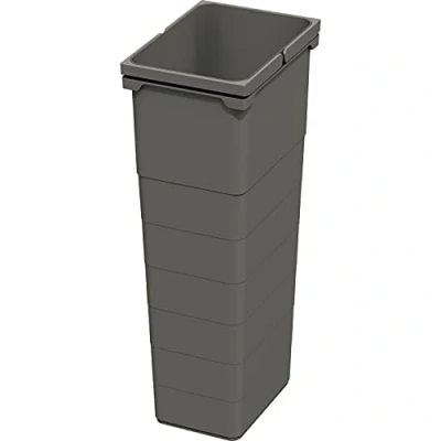 Image of NINKA 5075.90 42514 Waste Bin 32 Litres with Handles for Plastic Dark Grey Silver L