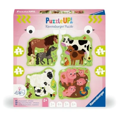 Image of Ravensburger Puzzle Up Farm Animals Jigsaws for Kids Age 2 Years (24 Months) Educational Toddler Toys 4, 6, 8, 10 Pieces
