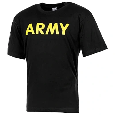 Image of MFH Men&#039;s T Shirt with Army Print Black Size 3XL
