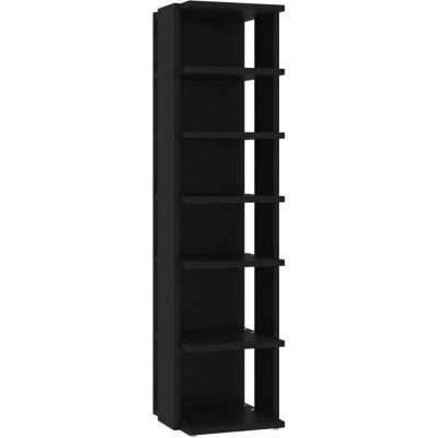 Image of vidaXL Shoe Cabinet Black 27.5x27x102 cm Engineered Wood