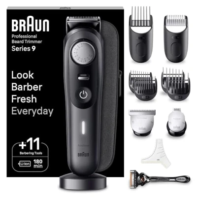 Image of Braun Beard Trimmer Series 9 BT9441, with Barber Tools and 180 min Runtime, Rated Which Best Buy