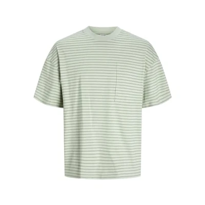 Image of JACK &amp; JONES Men&#039;s Jcotanical Stripe Tee Ss Crew Neck Sn T Shirt, Desert Sage, XL