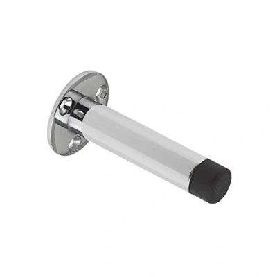 Image of Zoo Hardware ZAB07BCP Polished Chrome Wall Mounted Hollow Projection Cylinder Skirting Door Stop with Rose