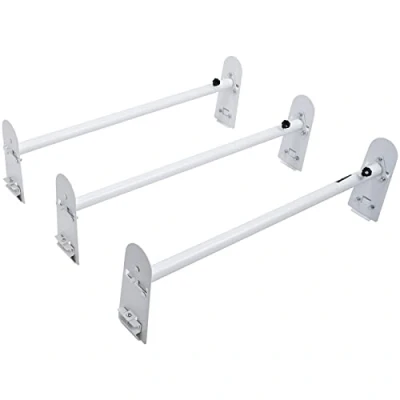 Image of VEVOR Van Roof Ladder Rack, 3 Bars Alloy Steel Racks, 750 LBS Capacity Rain Gutter Adjustable Length 40.2&quot; to 74.8&quot;, Rack Compatible with Chevrolet Express, GMC Savana, etc