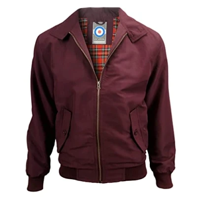 Image of Location Tartan Lining Harrington Jacket (Burgundy, 3XL 52 54)